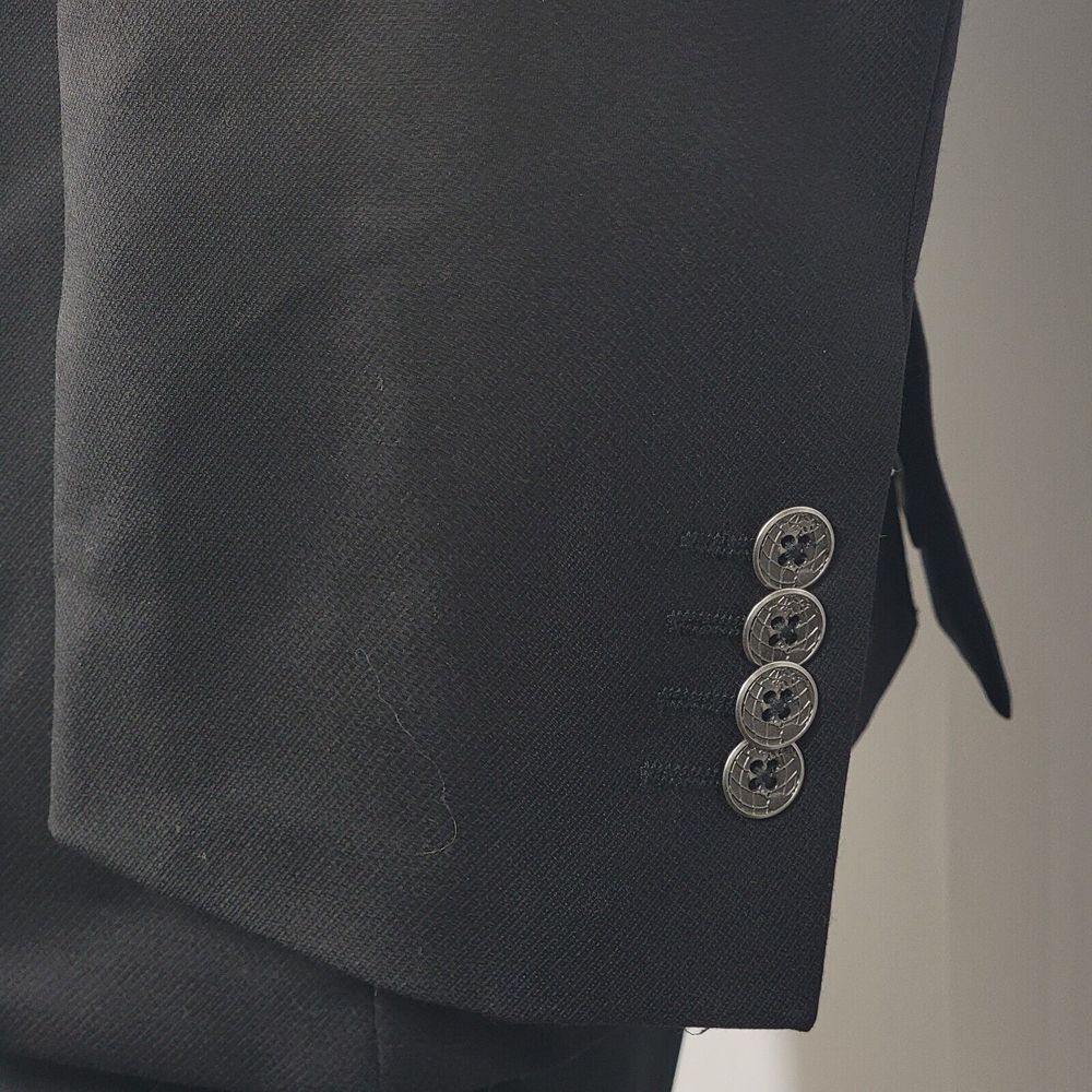 Joseph Abboud Mens Sport Coat Blazer Two Button Black Twill Super 120s Wool 44XL - Picture 10 of 16